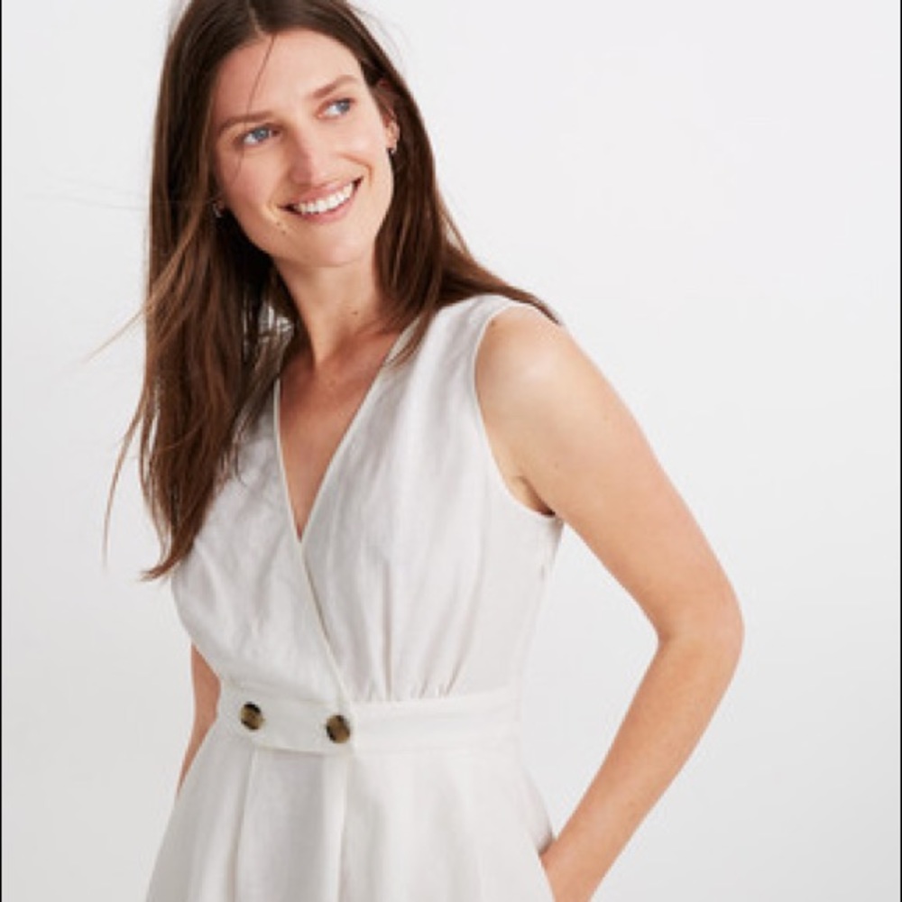 Madewell Button Waist Wrap Midi dress